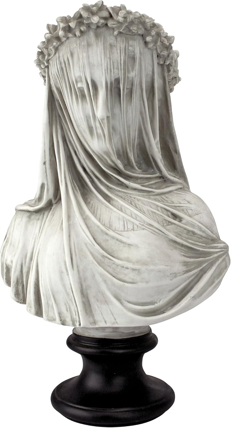 Veiled Maiden Indoor Bust Statue by Design Toscano - 14 Inch Tall