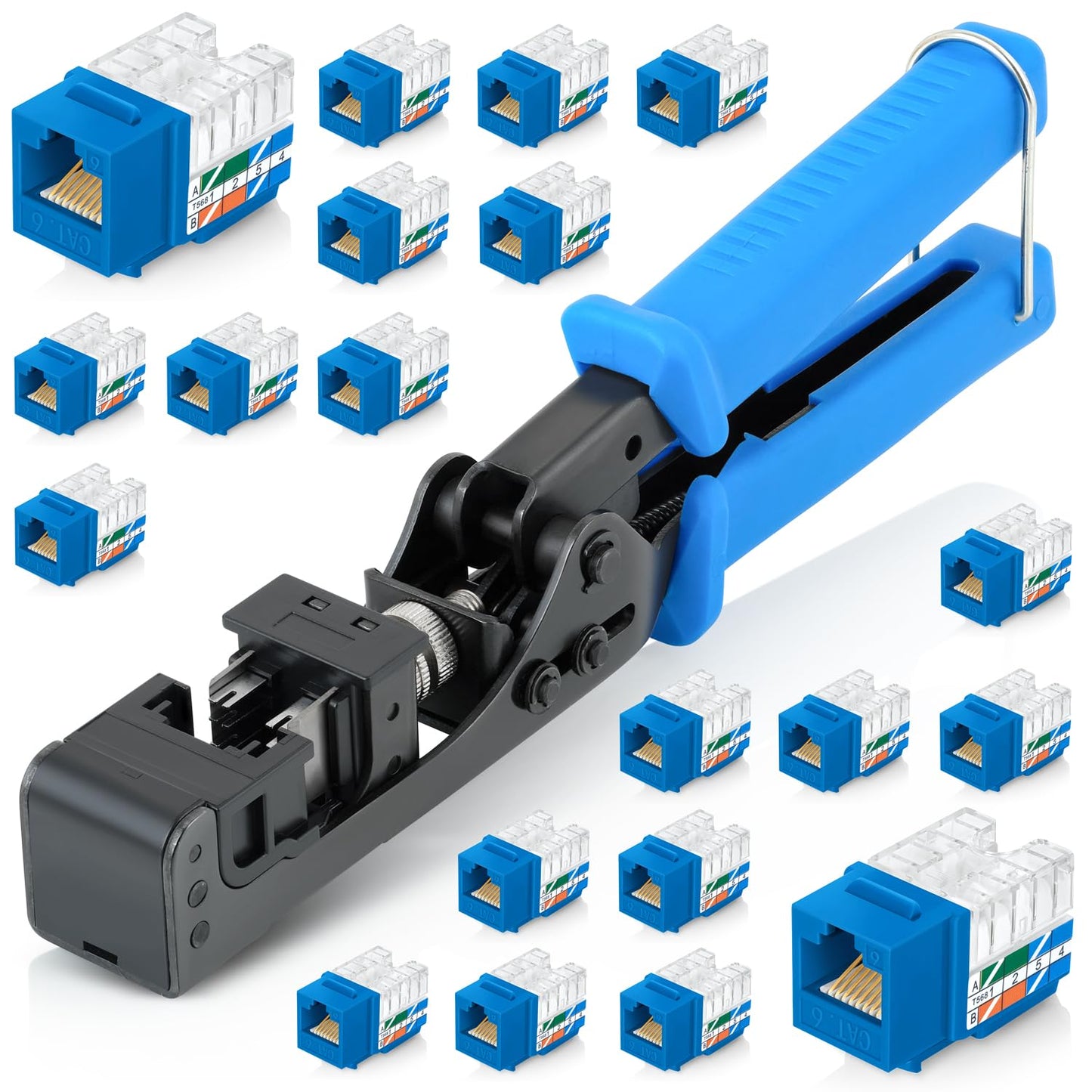 Everest easyJACK Keystone Tool Set with 20 Cat6 Jacks Included