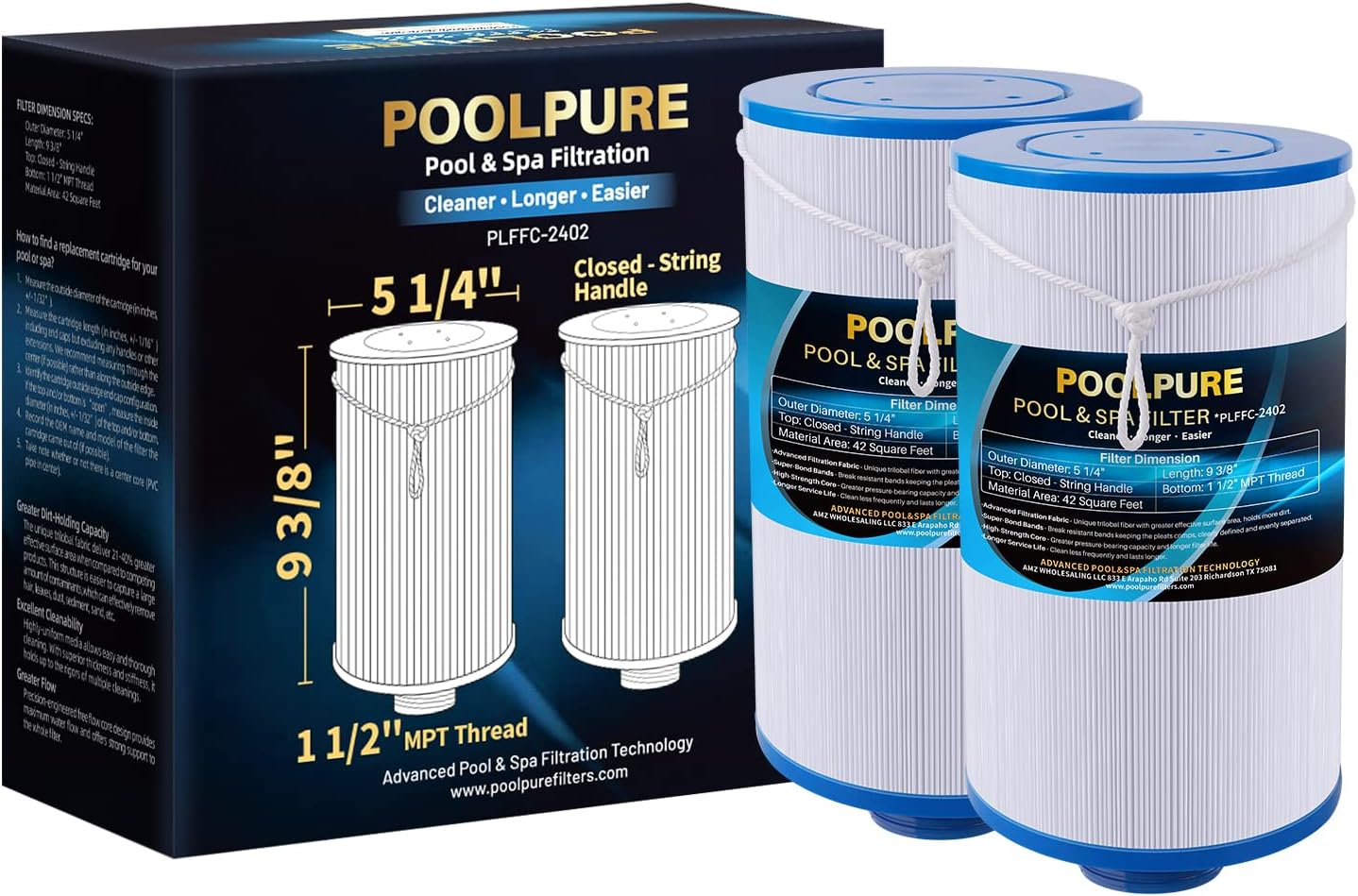 POOLPURE Spa Filter Replacement for Watkins 303279 & More