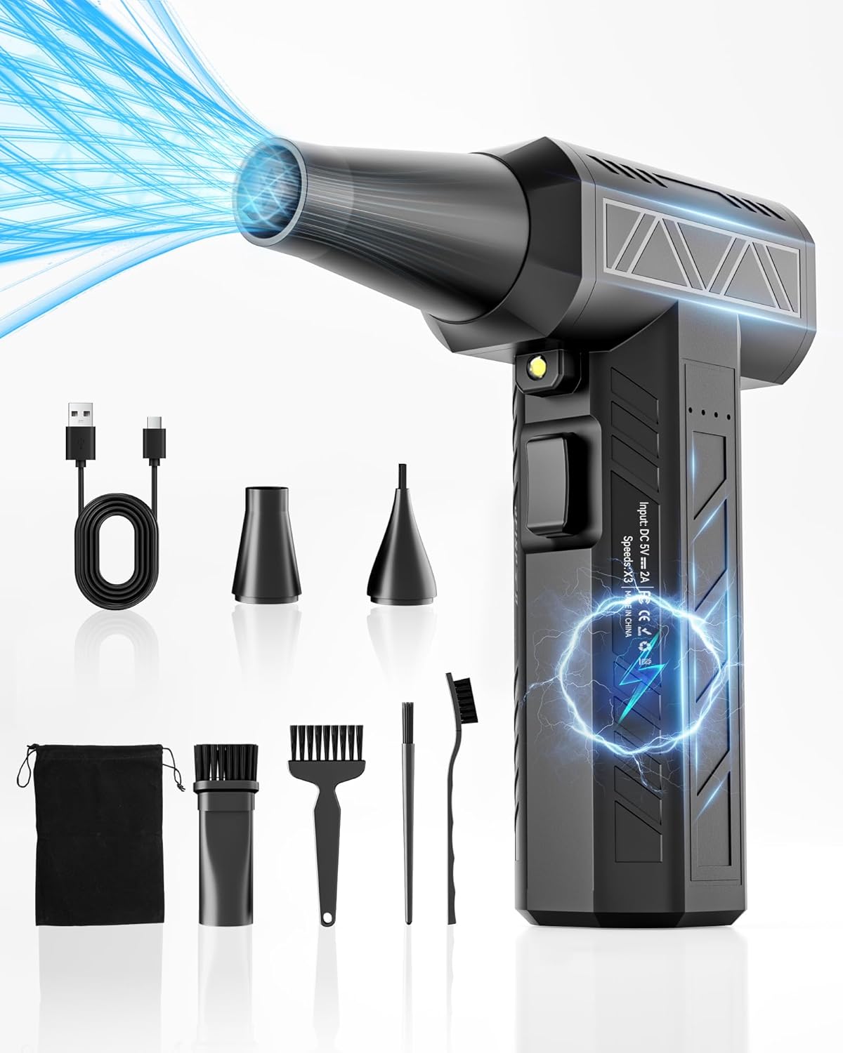 180K RPM Electric Air Duster - Ultimate Clean!