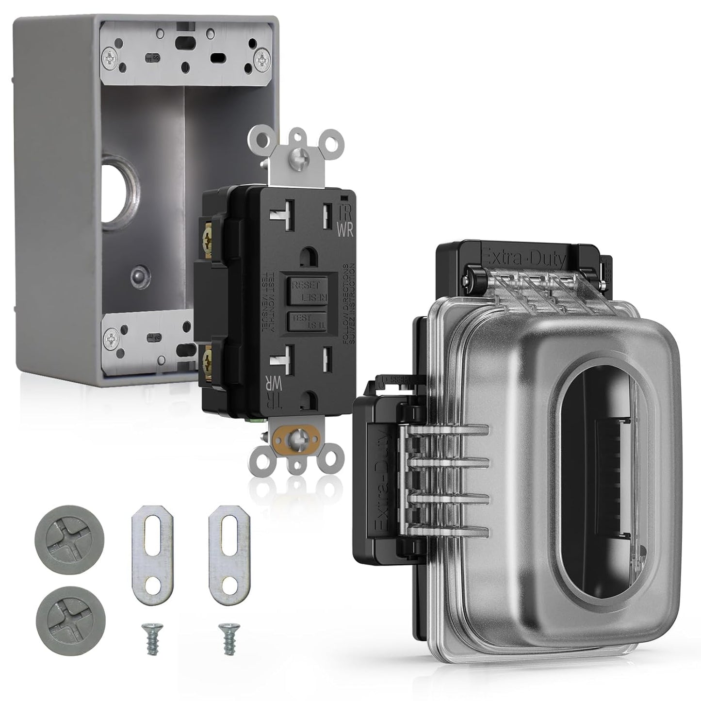 ELEGRP Outdoor GFCI Outlet with In Use Cover for Safety