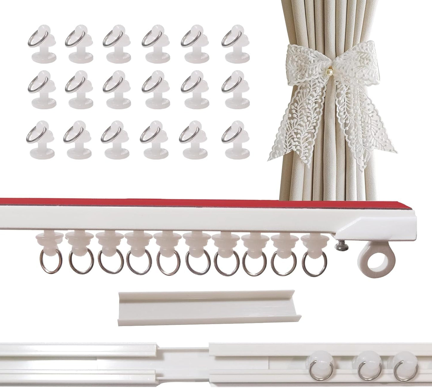 Easy Install Self-Adhesive Curtain Track - 16 FT