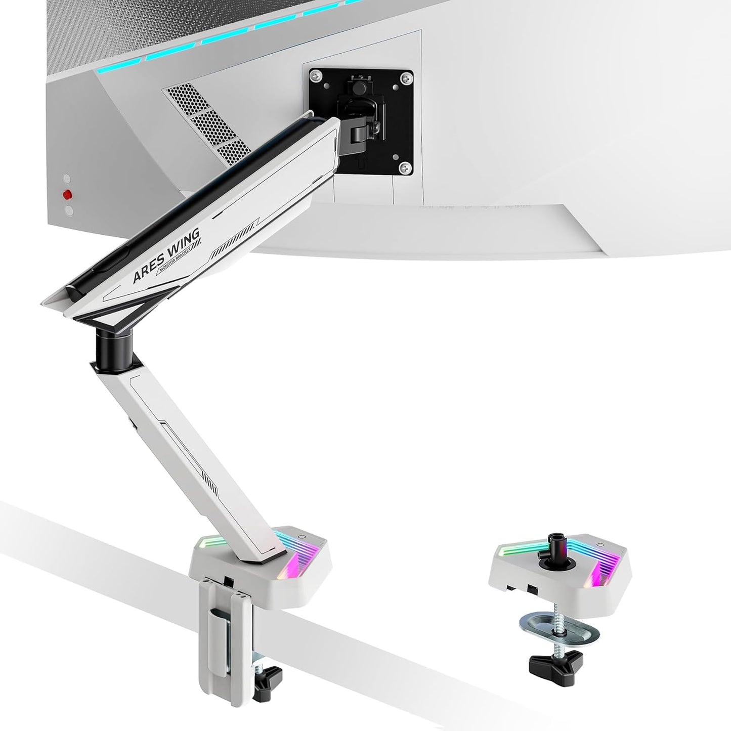 ARES WING RGB Single Monitor Arm for 17-45 in Monitors