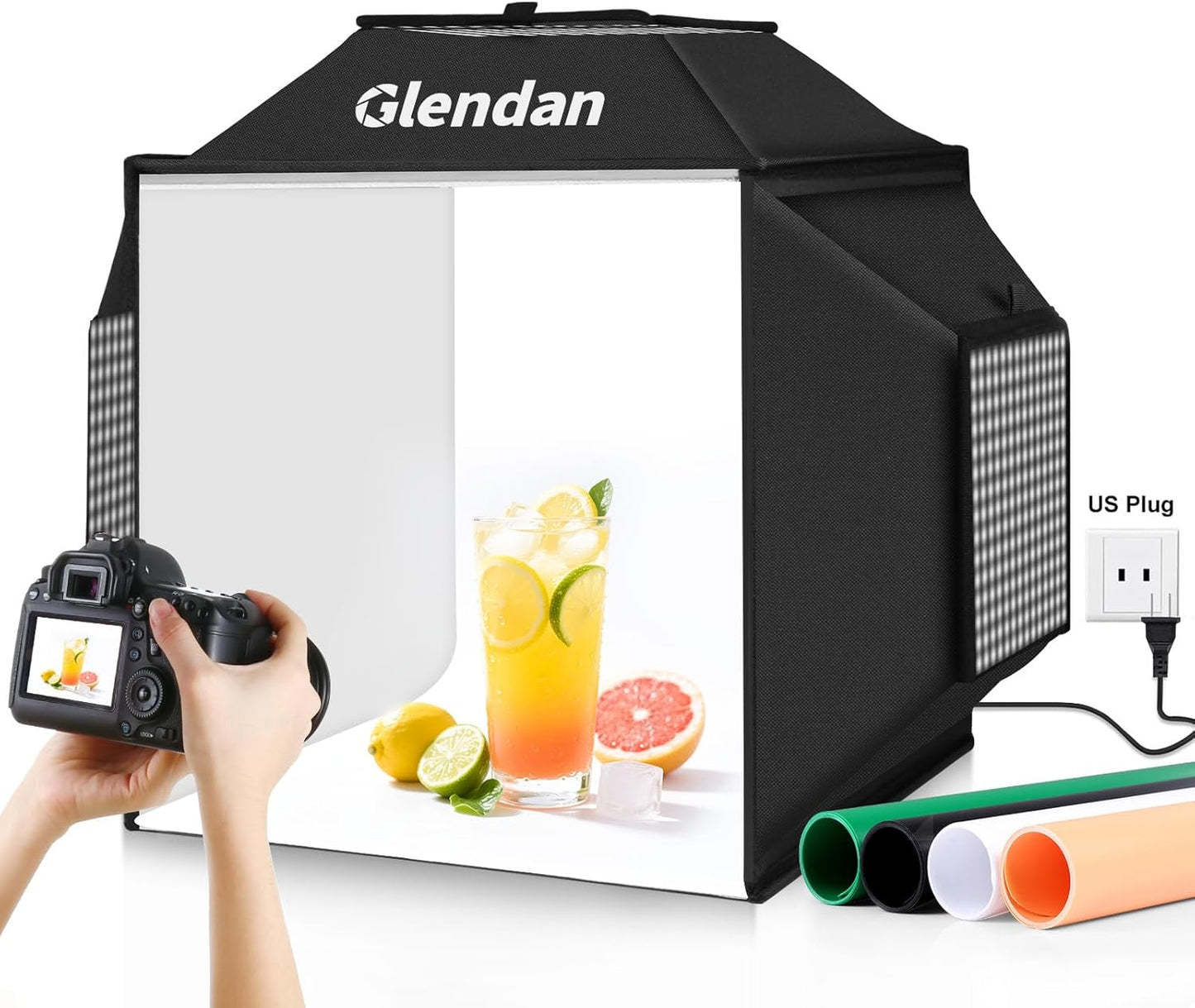 Glendan Light Box for Photography: 16in Portable Studio Soft Box