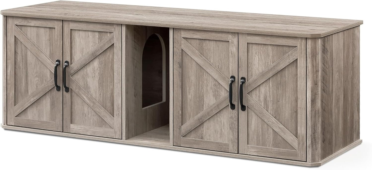 Feandrea Double Cat Litter Box Enclosure for Stylish Homes