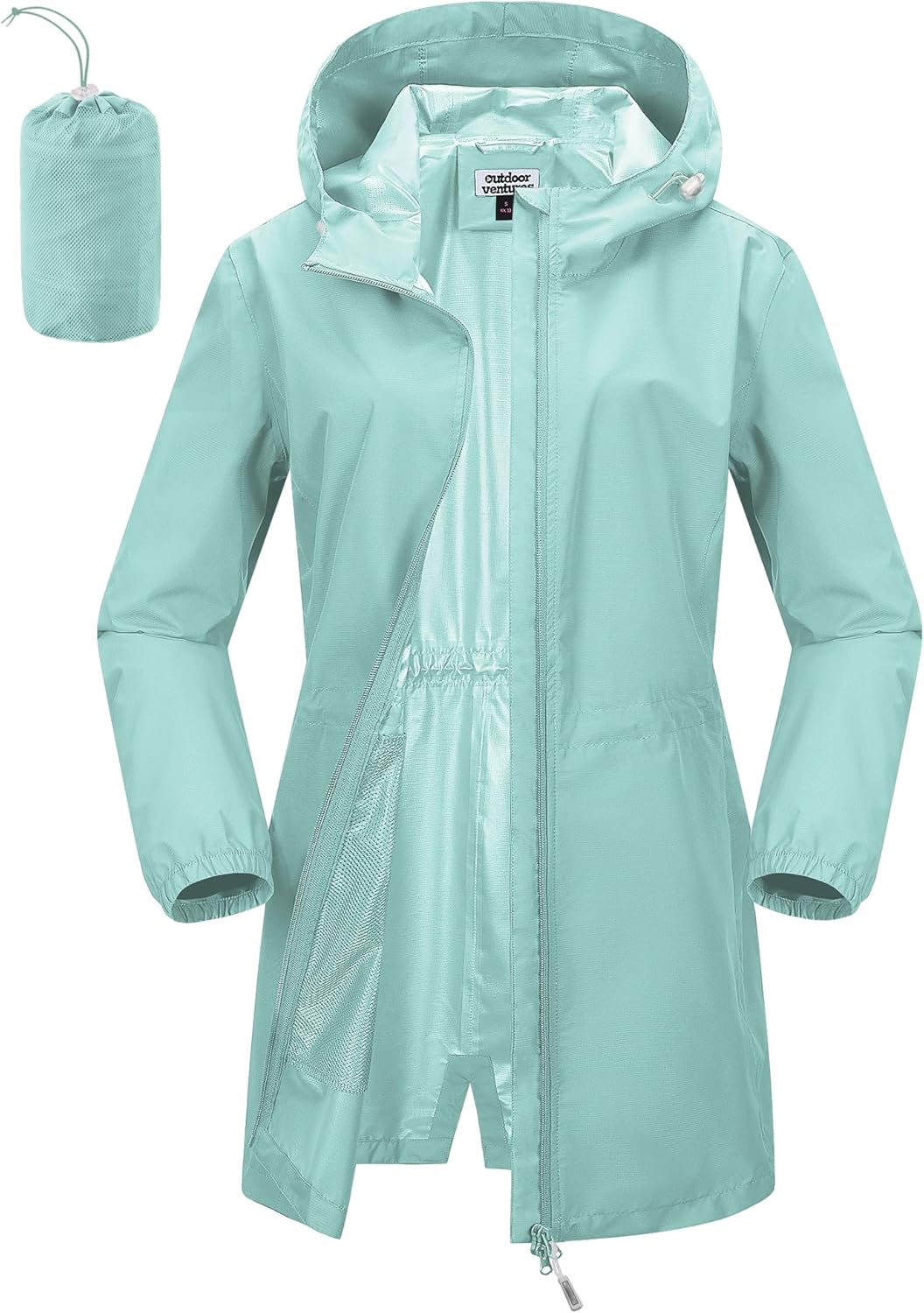 Outdoor Ventures Women's Waterproof Long Rain Coats for Travel