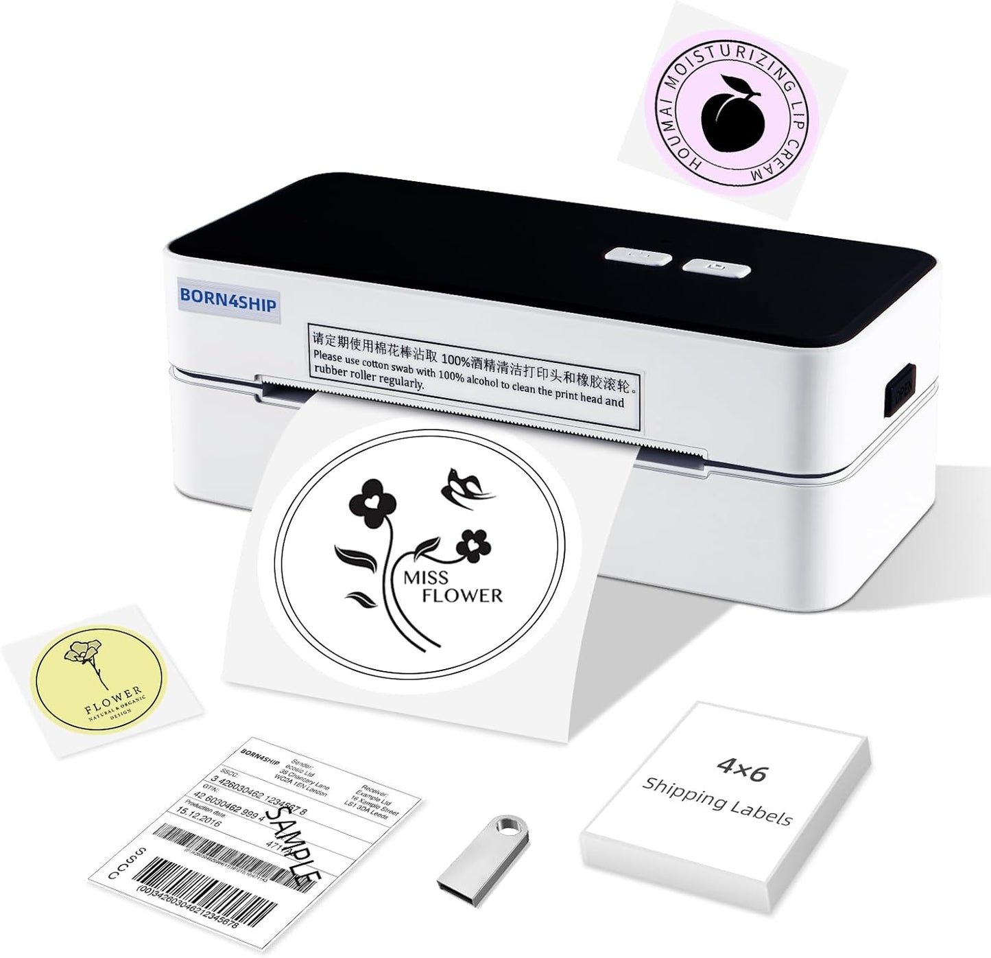 BORN4SHIP Thermal Shipping Label Printer - Fast Shipping Labels for Home & Business