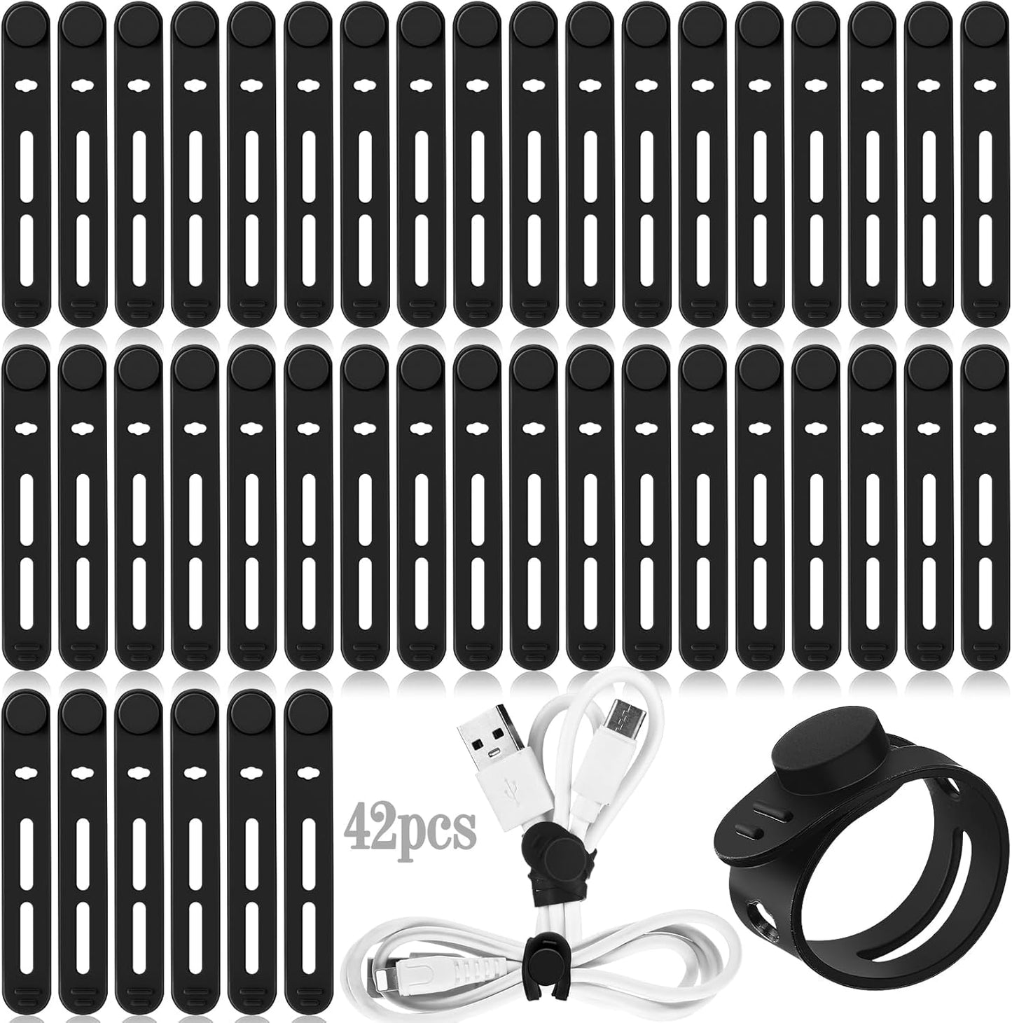 Tellegloww Silicone Cable Ties - Tangle-free Organization!