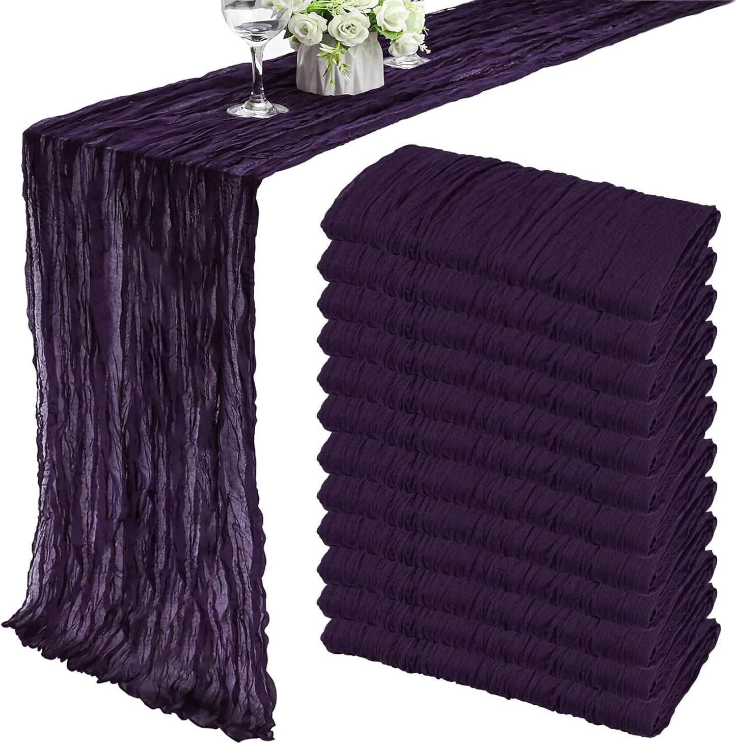 13Ft Cheesecloth Table Runner for Elegant Wedding Decor