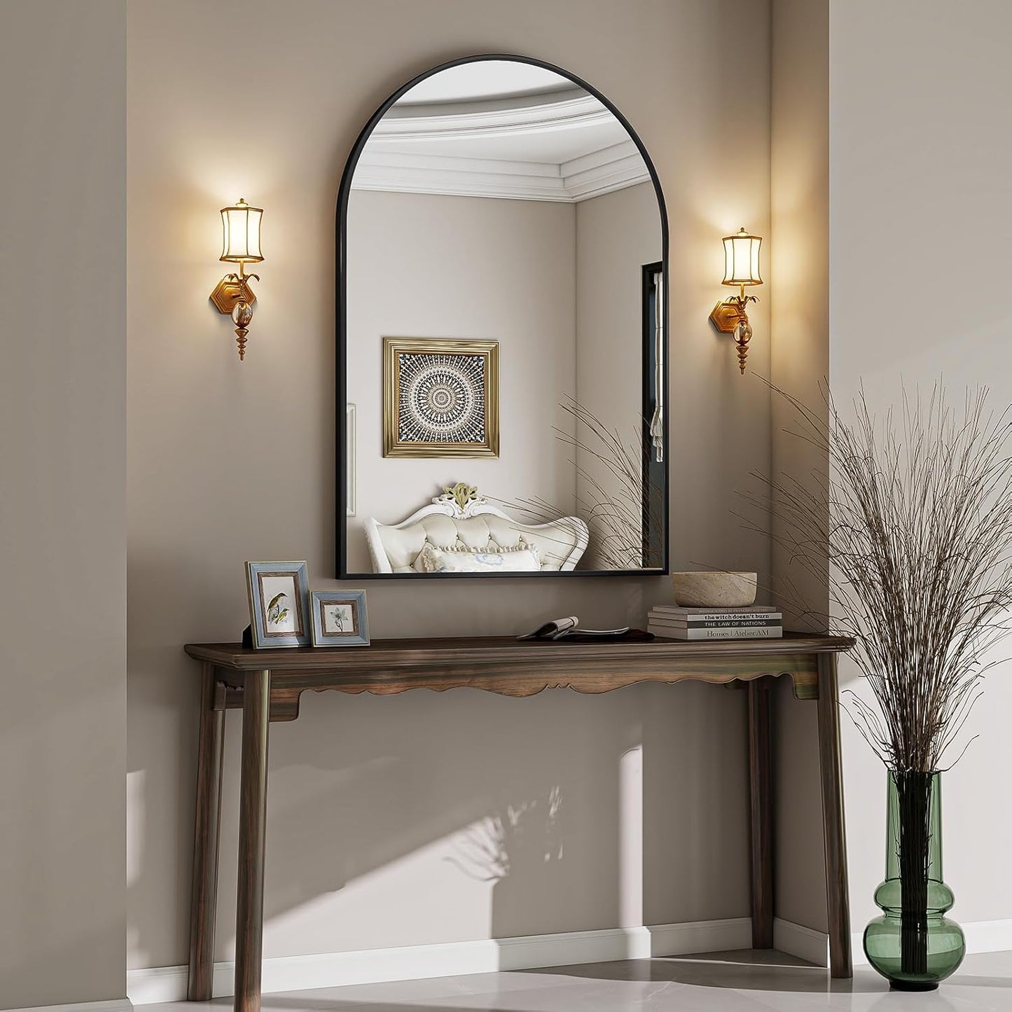Large Arched Wall Mirror for Modern Bathroom and Living Room