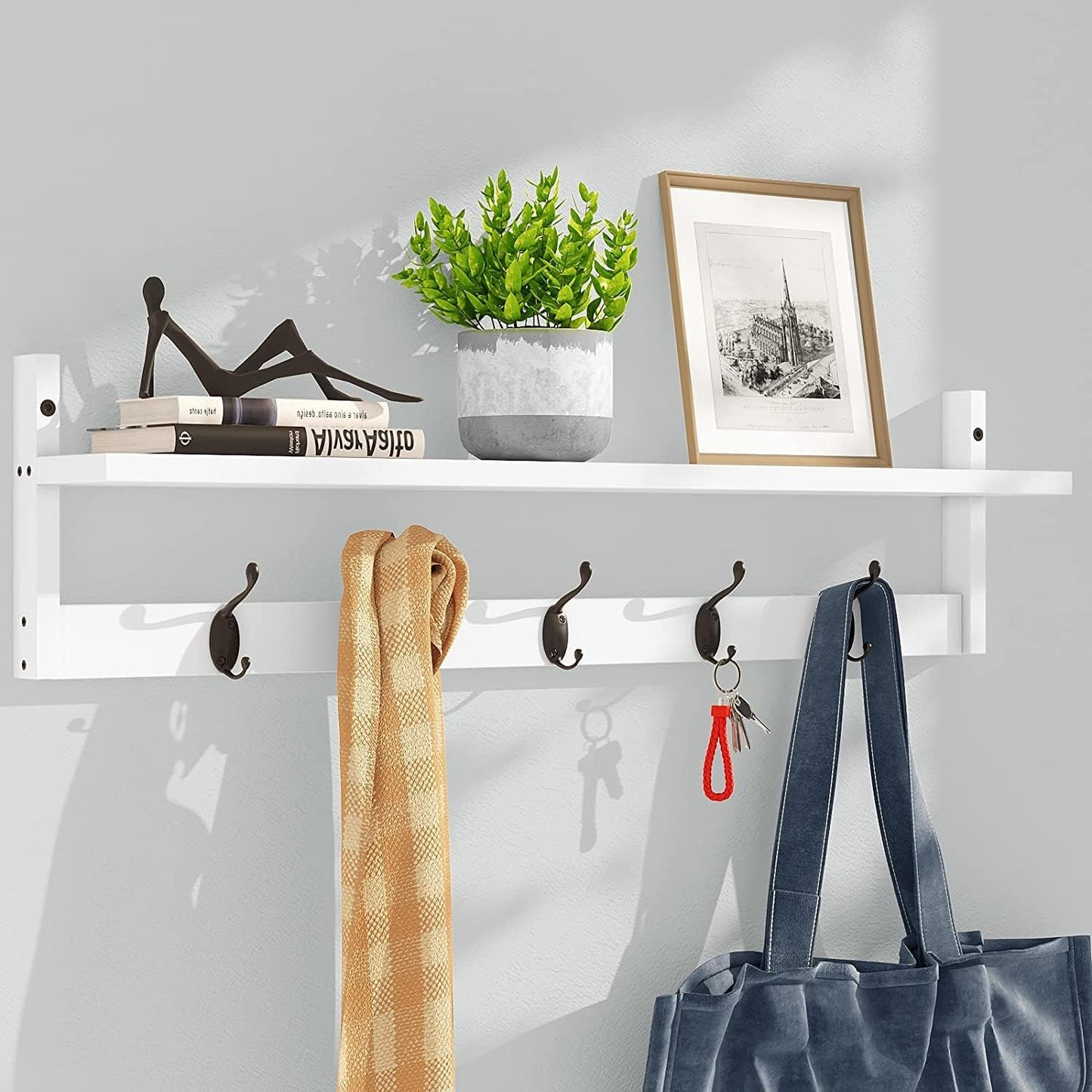 AMBIRD Wall Hooks with Shelf for Stylish Home Organization