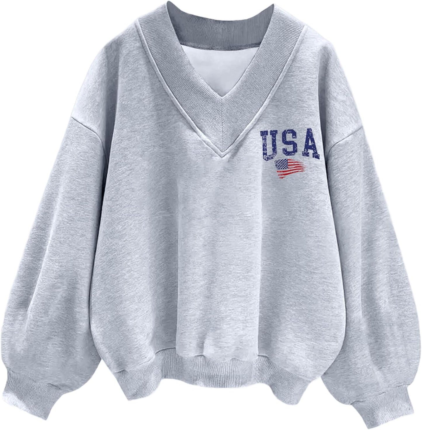 Hilinker Womens V Neck Oversized Sweatshirts for Casual Style