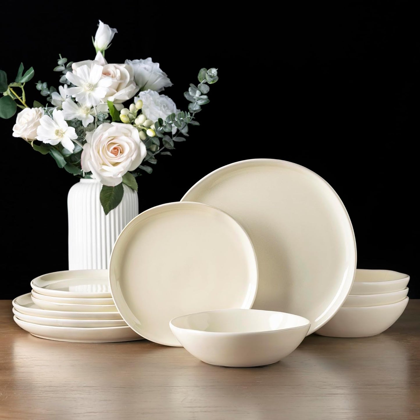 AmorArc Ceramic Dinnerware Sets with Handmade Reactive Glaze