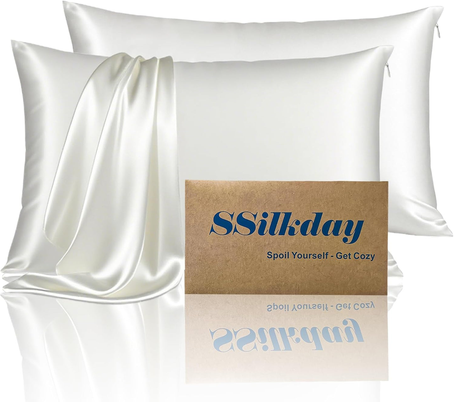Mulberry Silk King Size Pillow Cases Set of 2 for Hot Sleepers
