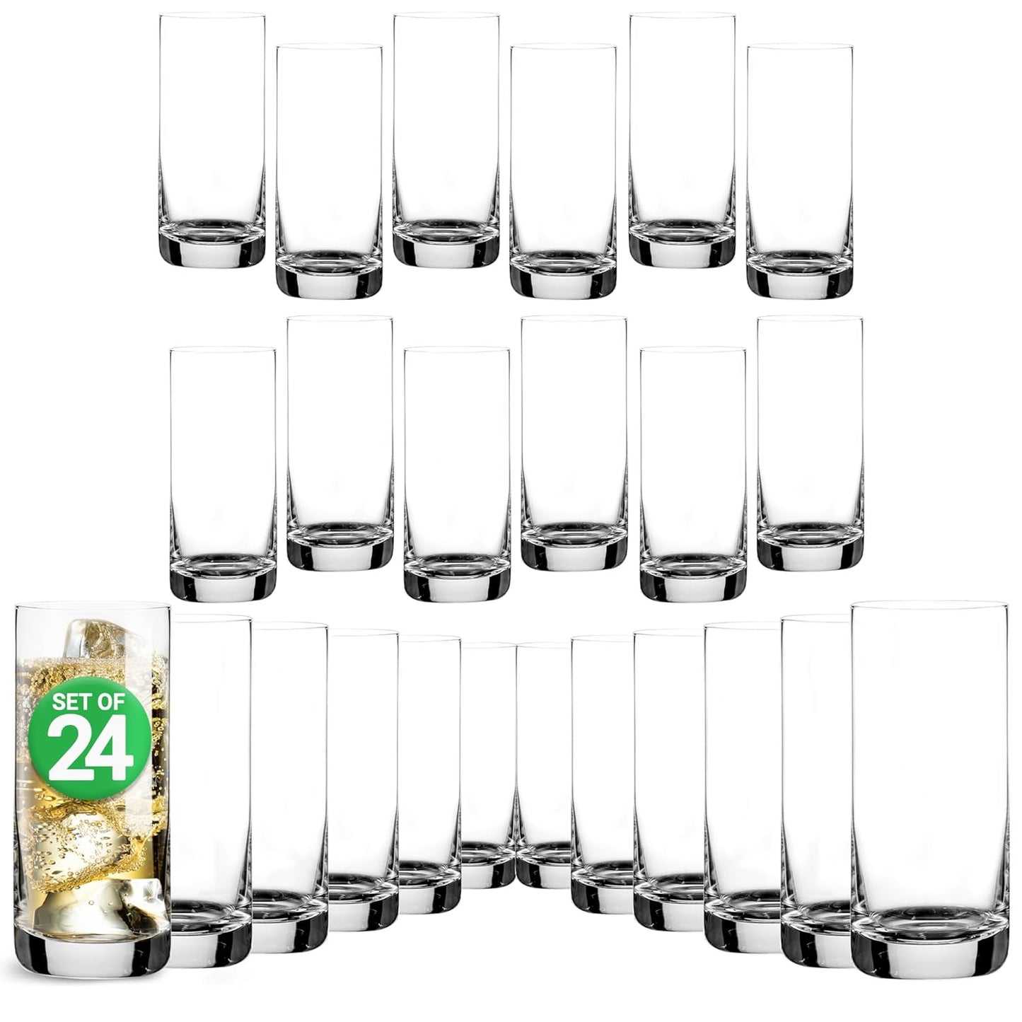 NutriChef 14.2 oz Highball Drinking Glasses for Every Occasion