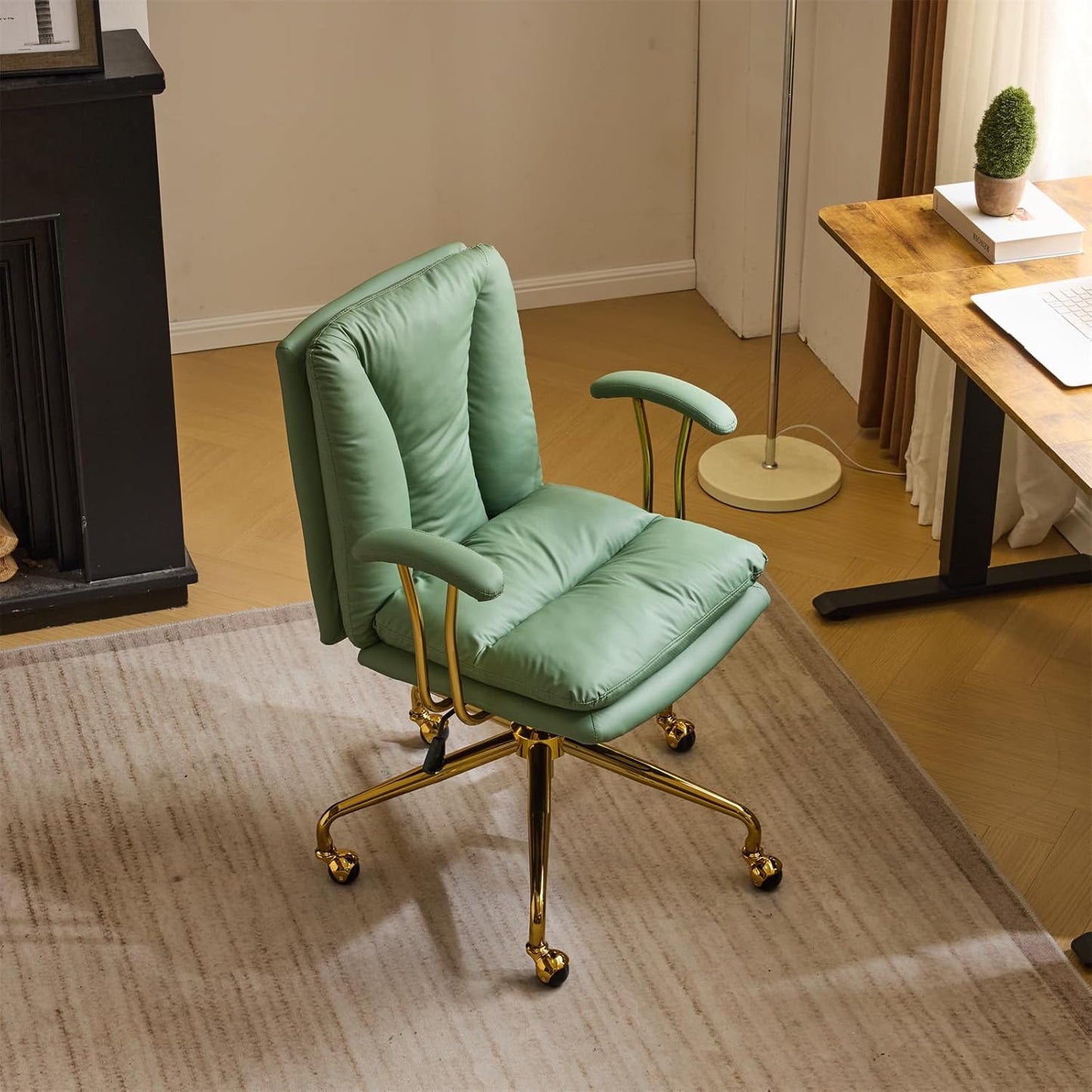 Comfy Ergonomic Swivel Chair with Removable Armrests