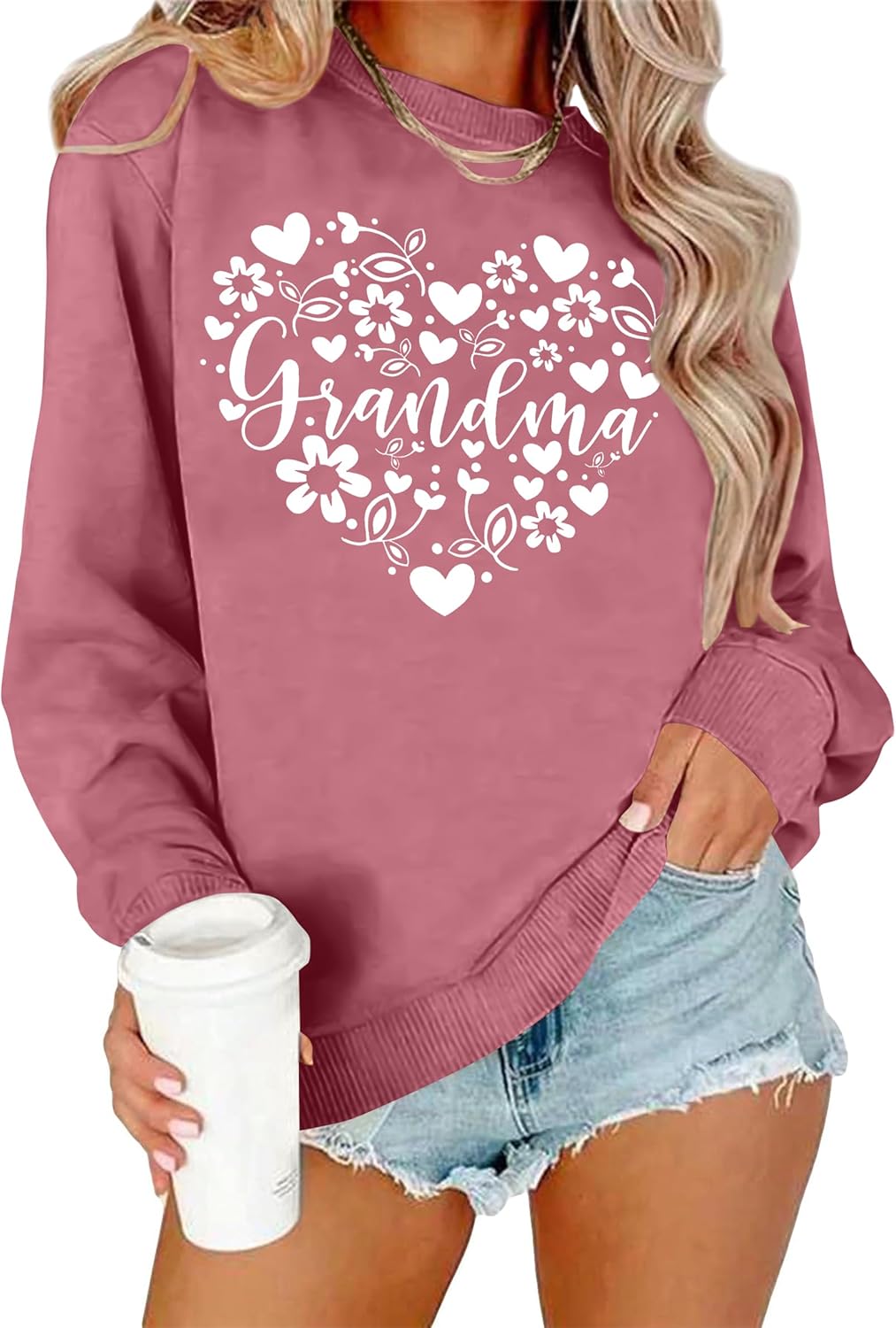 Grandma Heart Floral Sweatshirt: Cozy Grandmother Gift