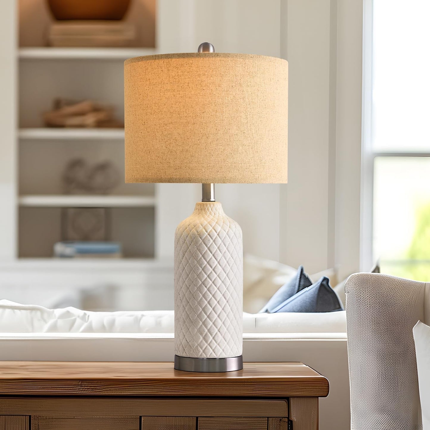 24.25 in Modern Ceramic Table Lamp for Bedroom and Living Room