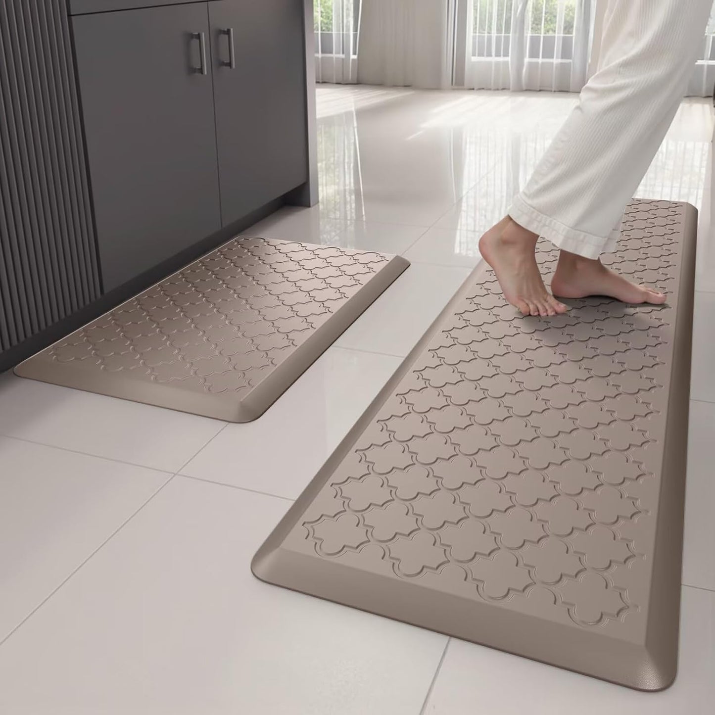 Anti Fatigue Kitchen Mats for Floor - Cushioned Non Slip Rugs