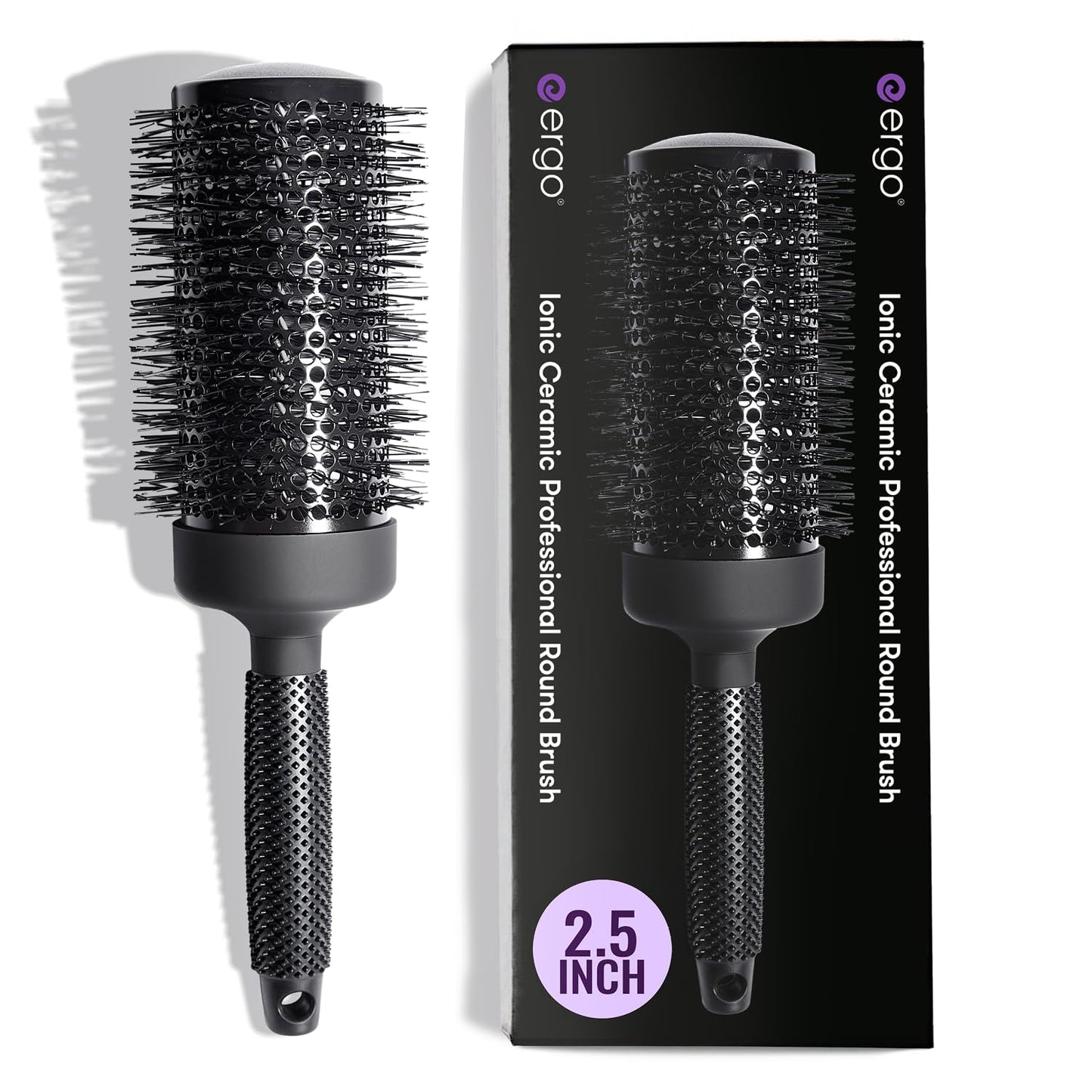 ERGO Ceramic Ionic Round Brush for Effortless Blowouts at Home