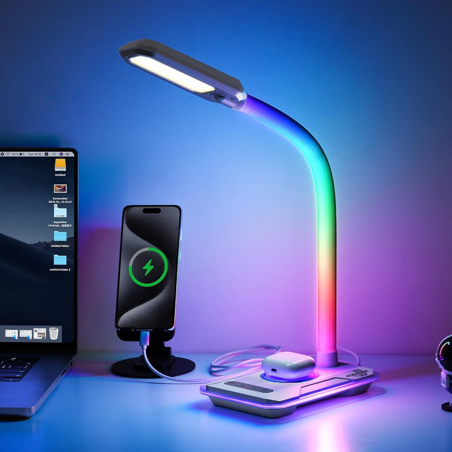 WILIT RGB Desk Lamp: Wireless Charging & RGB Colors!