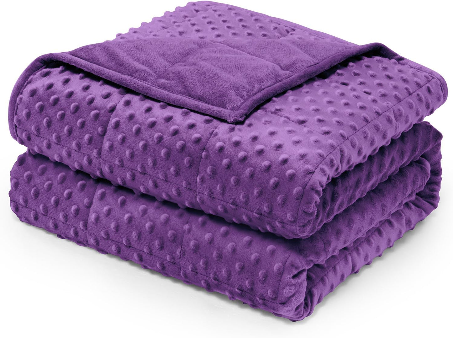 Wemore Minky Dot Weighted Blanket for Adults, 15 lbs Queen Size
