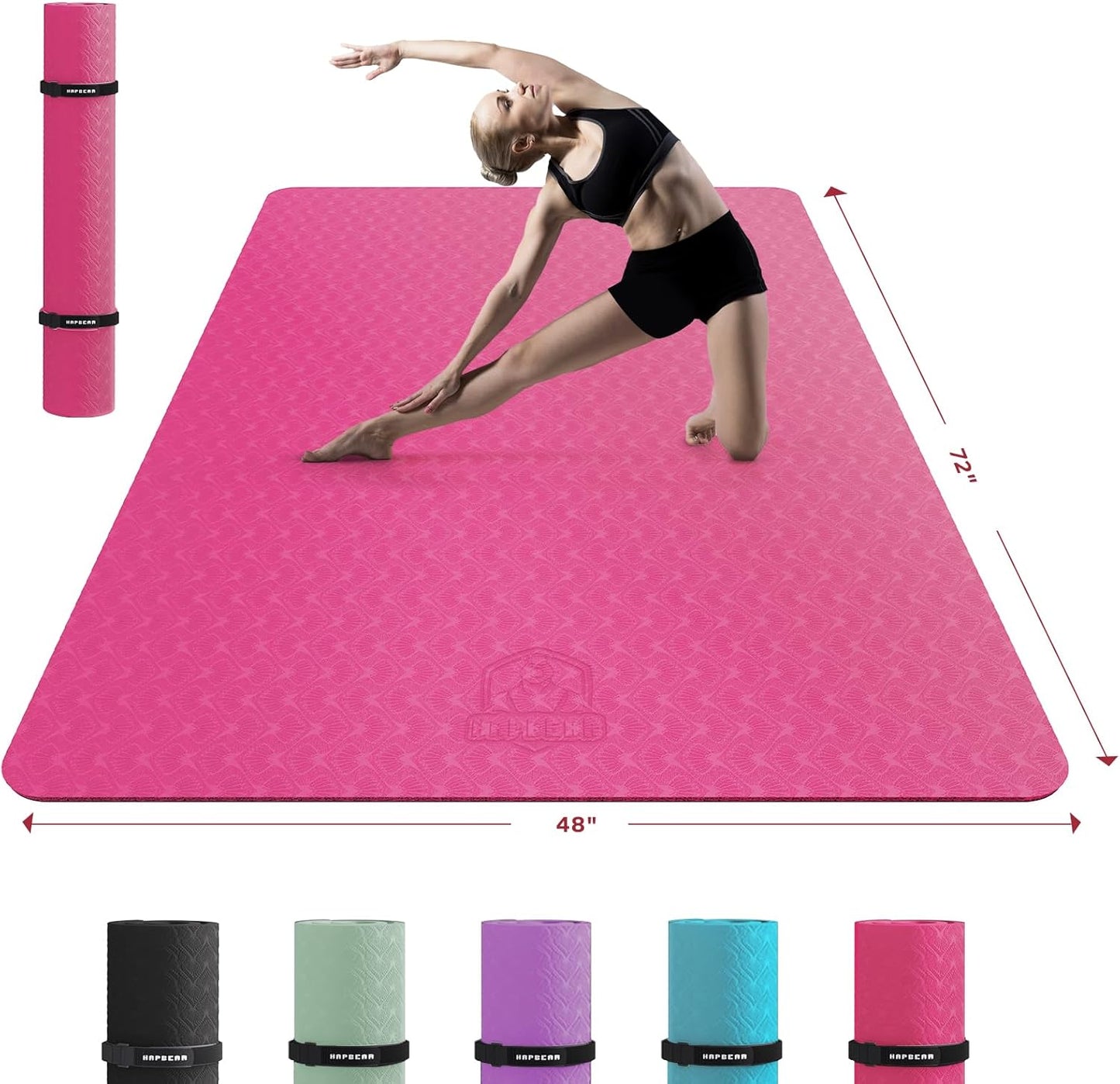 Extra Large Yoga Mat for Home Workouts - Non-Slip & Durable