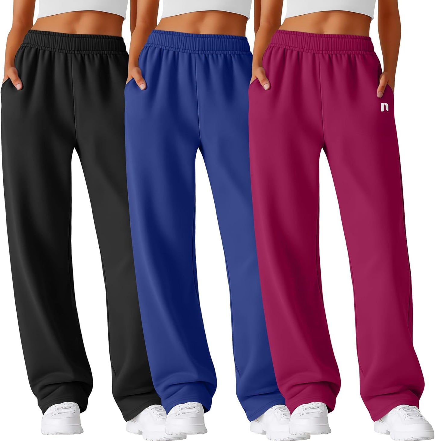 Neer 3 Pack Womens Wide Leg Sweatpants for Comfort and Style