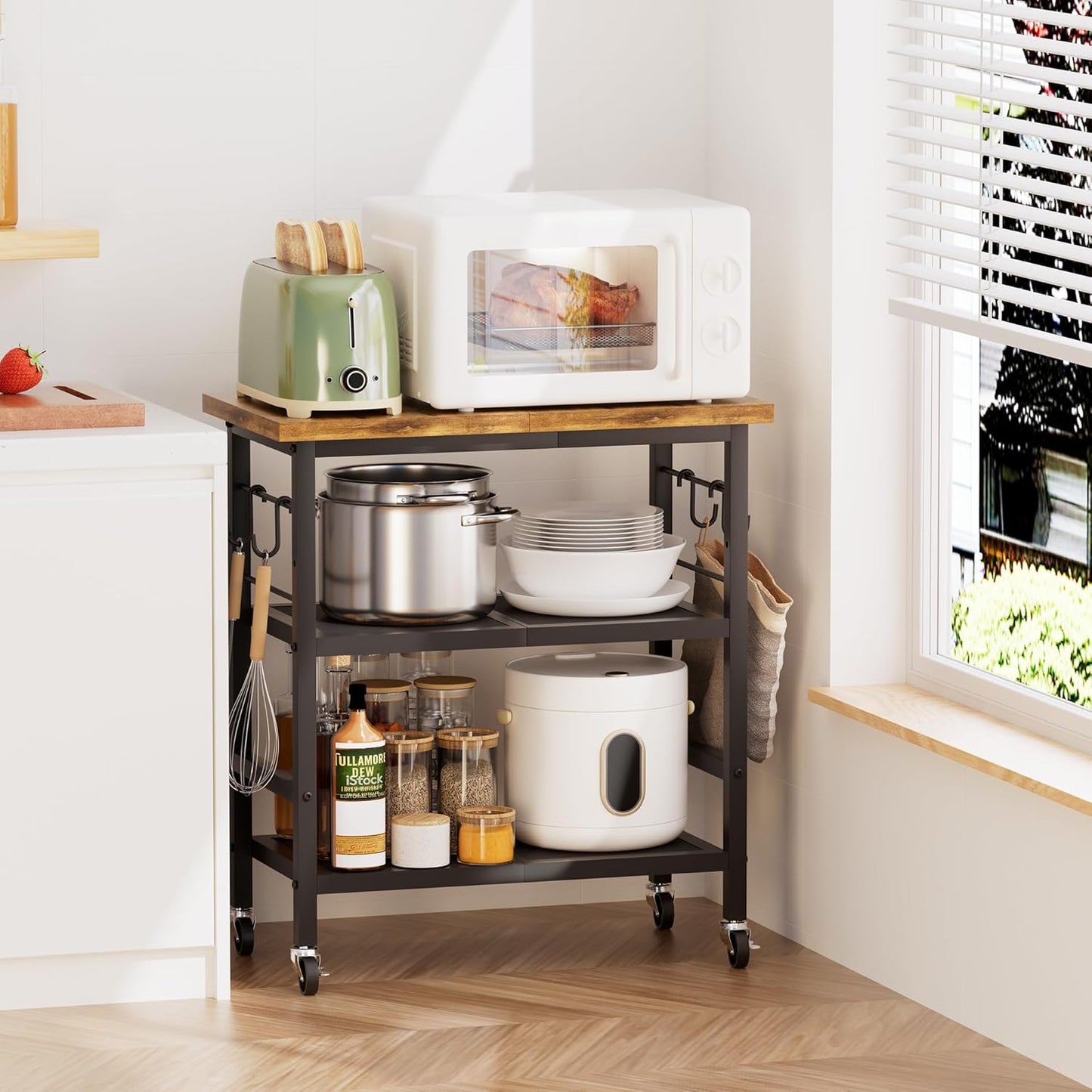 3 Tier Rolling Cart: Stylish Organizing Solution