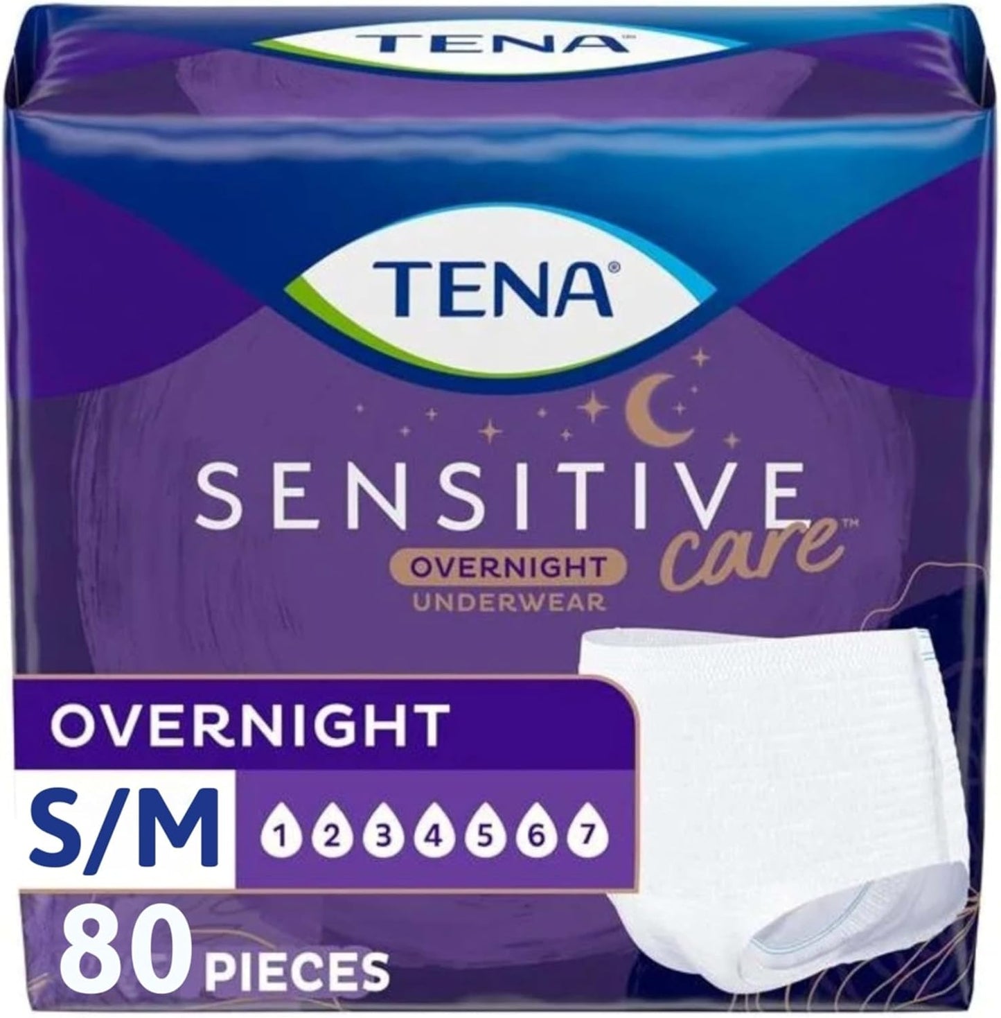TENA Sensitive Care Overnight Incontinence Underwear for Women