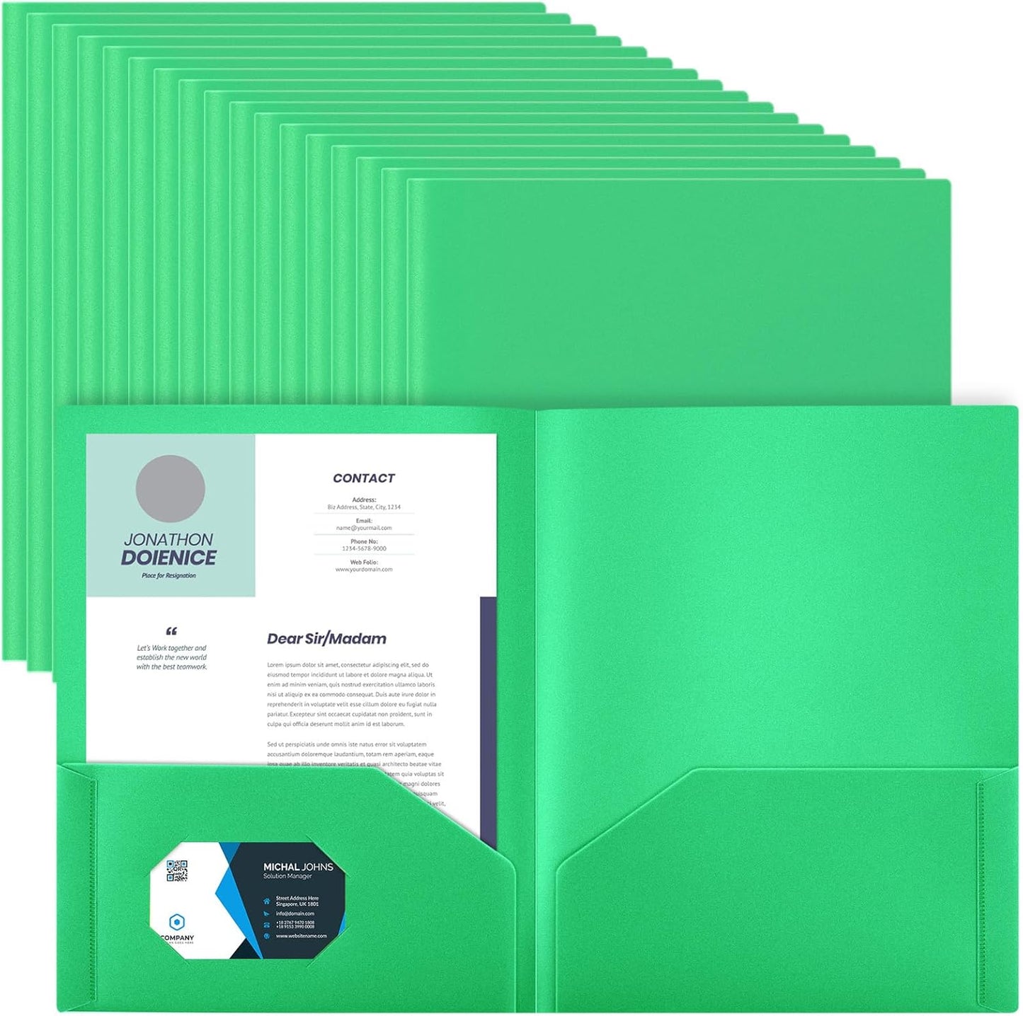 Gueevin 72 Pcs Two Pocket Folders for Home Office and School