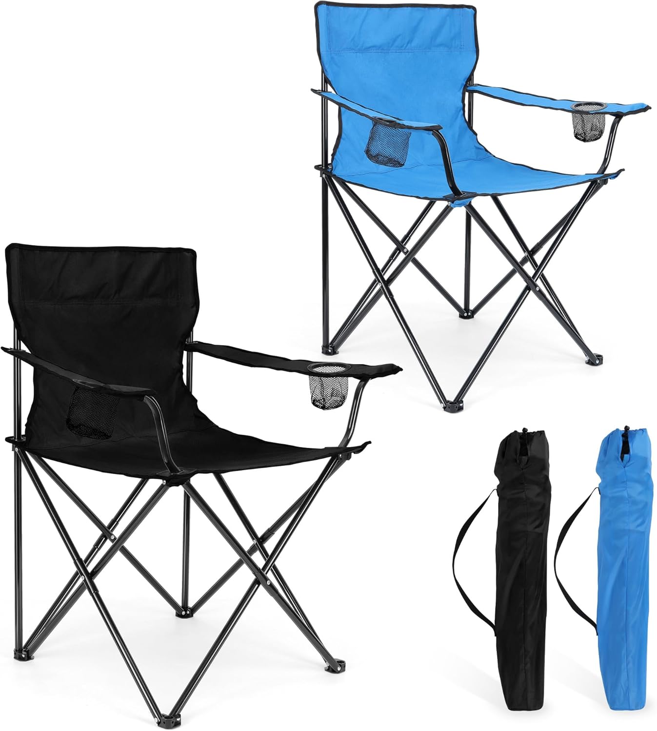 HaSteeL Foldable Camping Chairs Set - Portable & Oversized | 275lbs Support