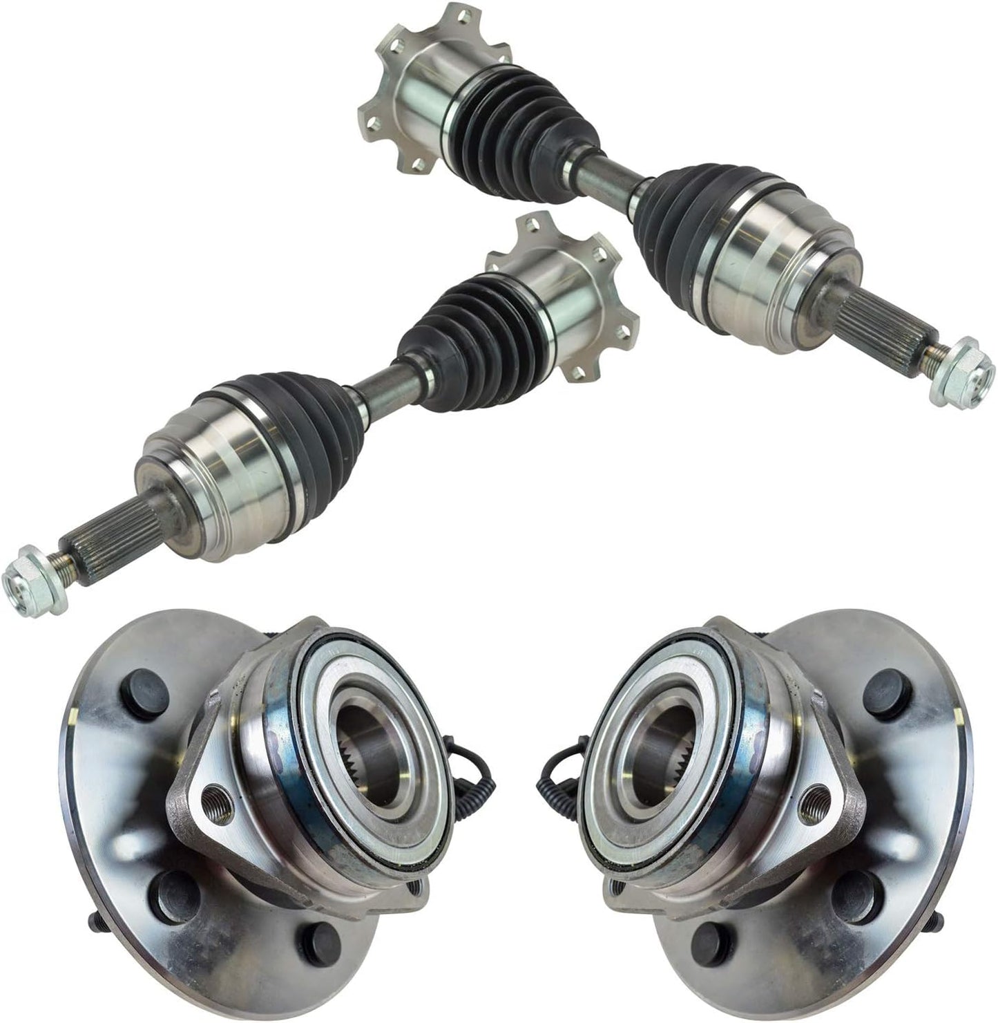 TRQ Front Drivetrain Kit CV Axle Shaft Assembly for Ford