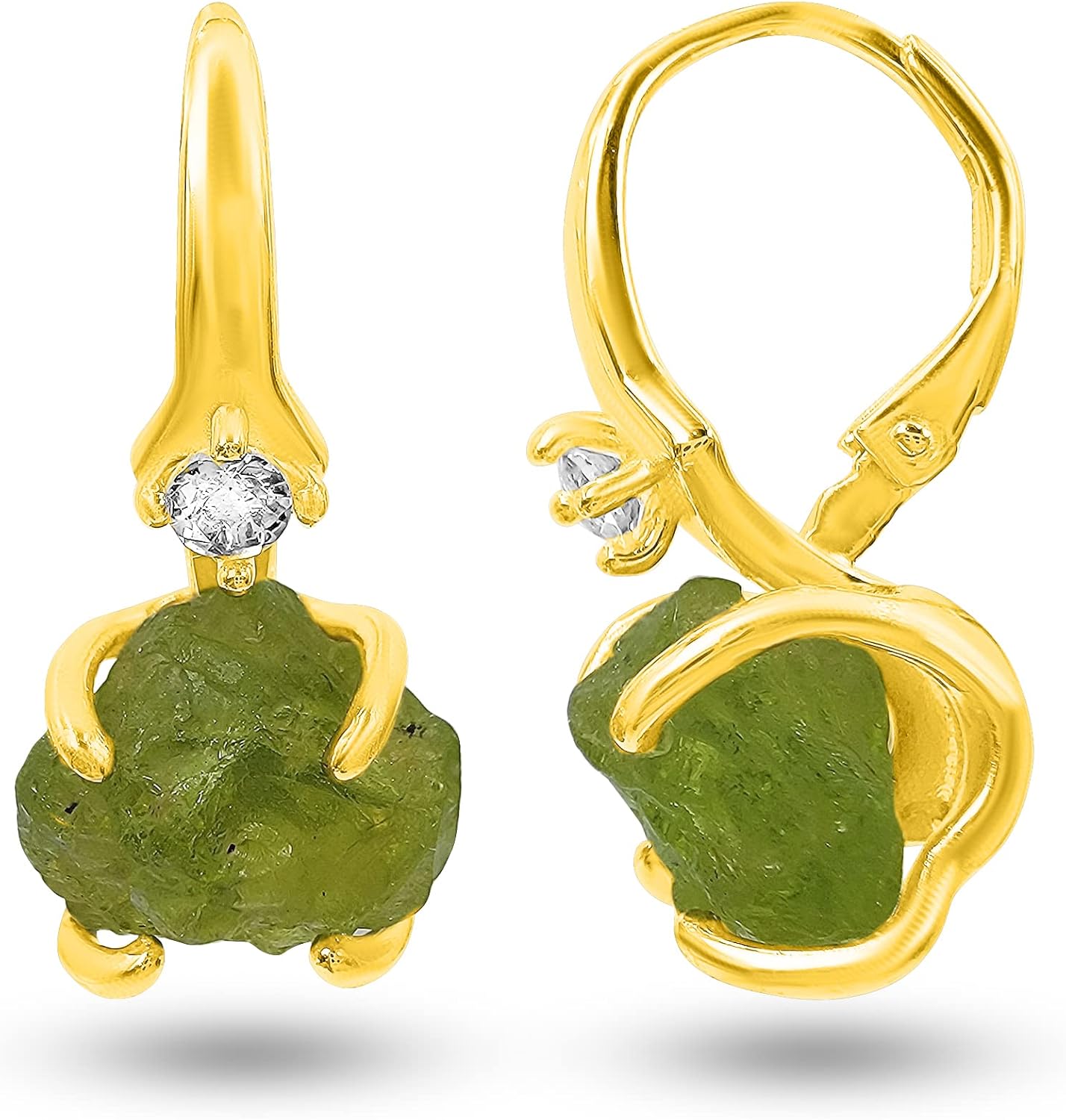 Real Raw Crystal Drop Earrings for Birthstone Gift for Her