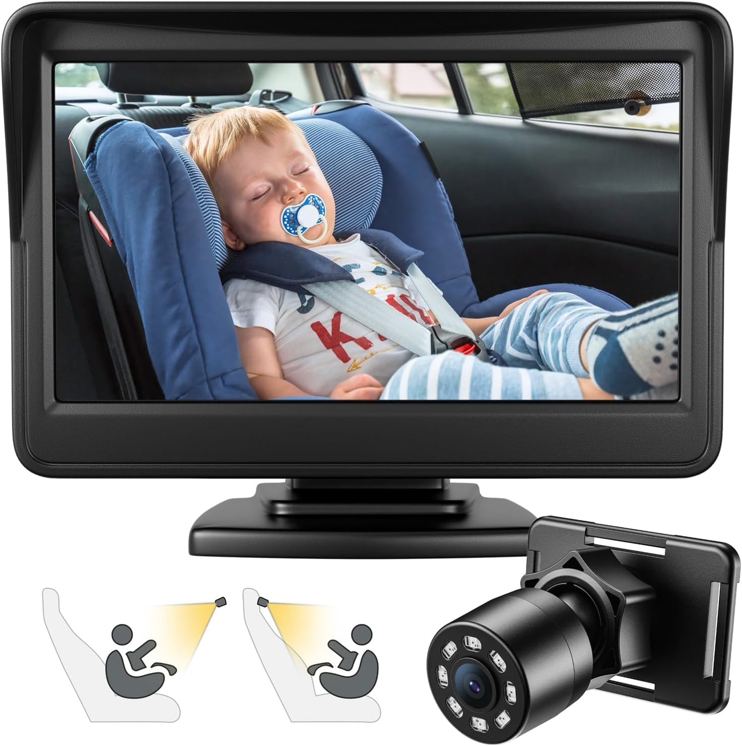 FEISIKE 4.3'' HD Baby Car Camera with Night Vision