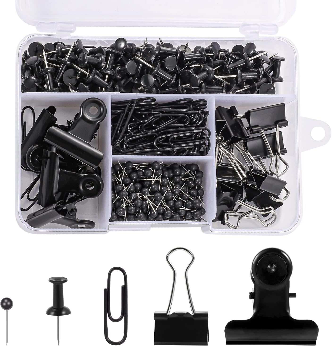 500 Black Office Supplies Set - Stylishly Organize with BESARME