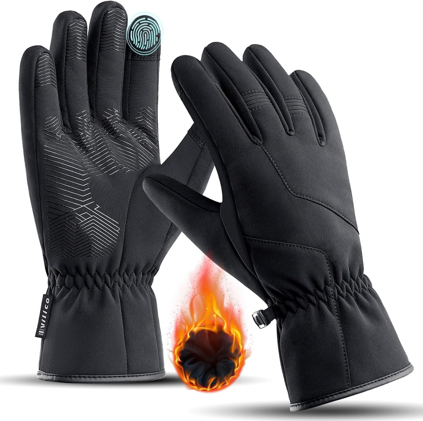 HUAME Winter Waterproof Ski Gloves -10 Anti-Slip Touchscreen Thermal Lining