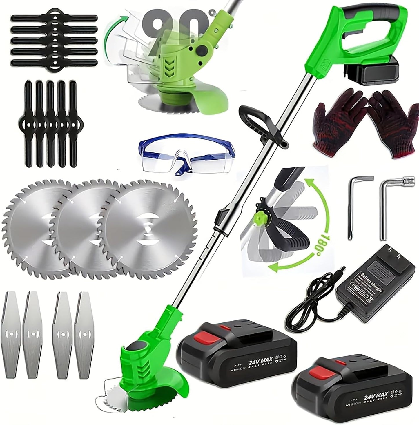Electric Weed Wacker with Two Batteries for Efficient Lawn Care