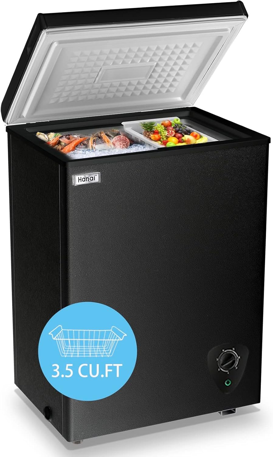 WANAI Chest Freezer 3.5 Cu.Ft Mini Deep Freezer for Home Use