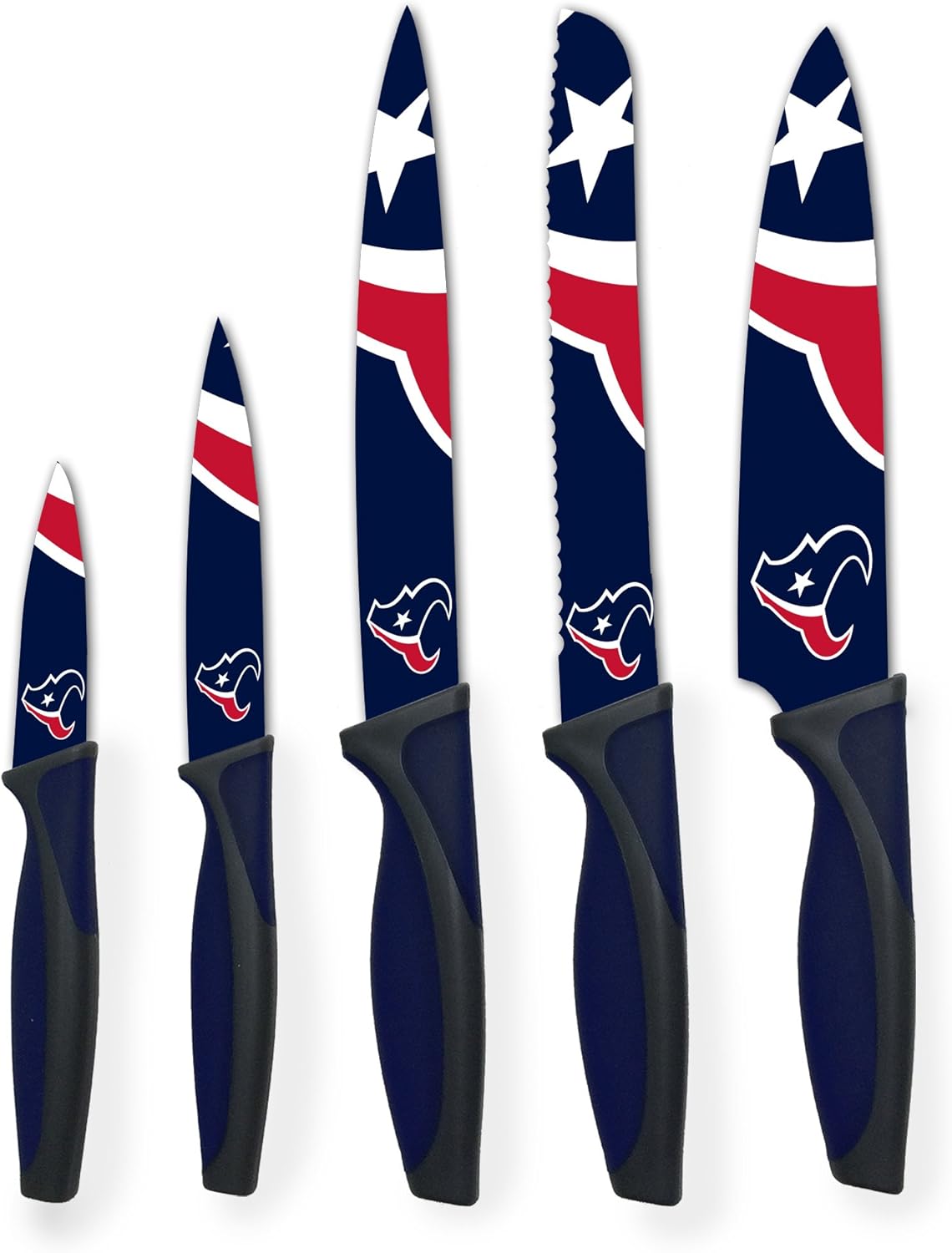 NFL Houston Texans 5-Piece Kitchen Knife Set for Fans