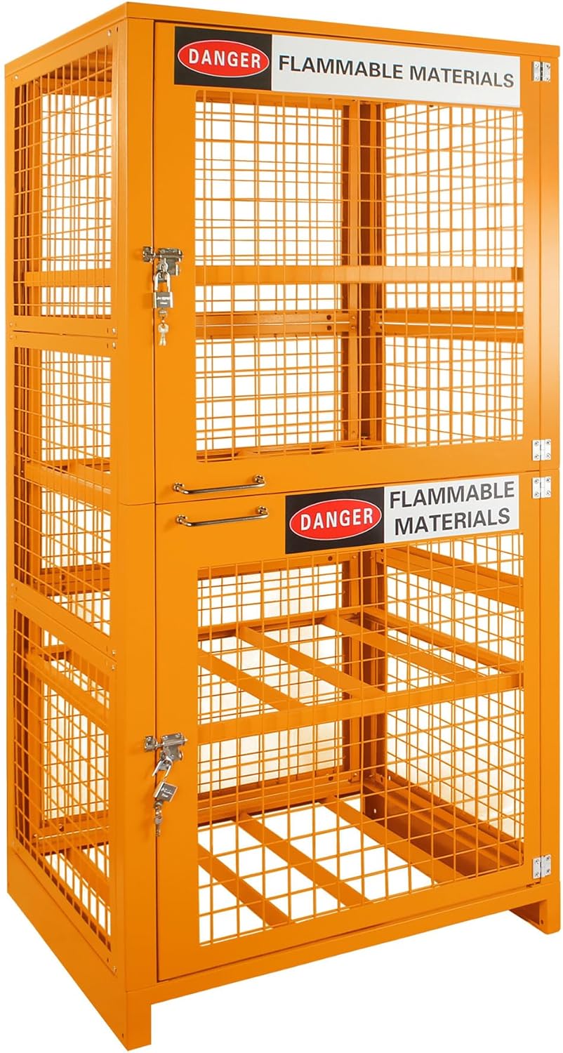 Propane Tank Storage Box for 8 Cylinders - Heavy Duty Steel