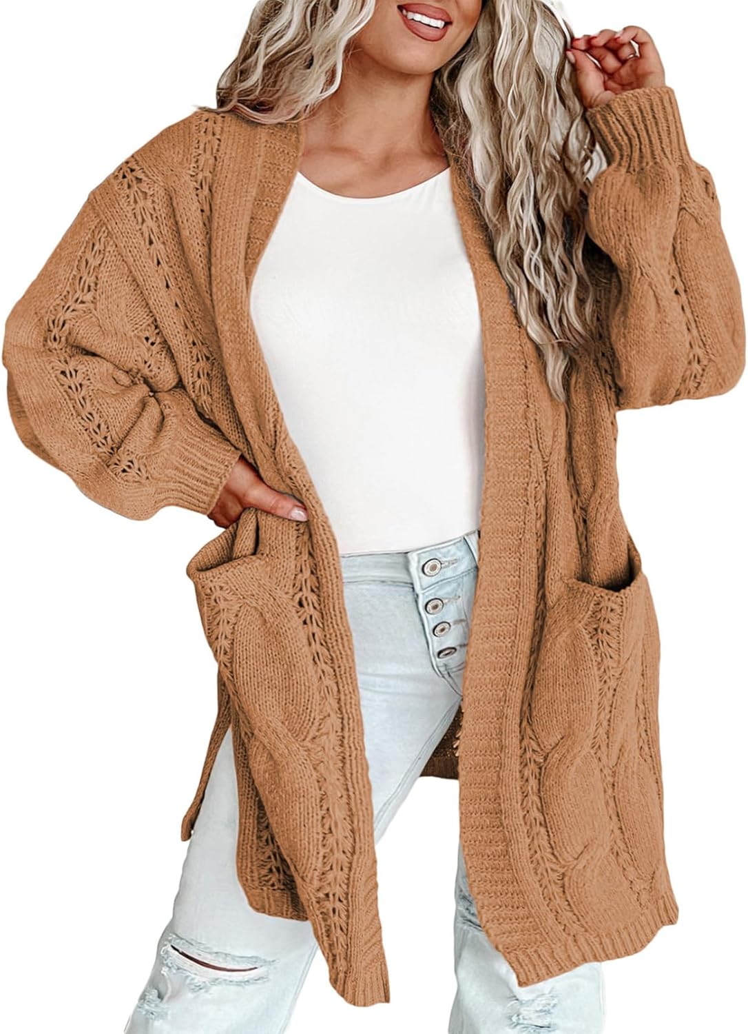 Eytino Plus Size Cardigans for Women with Pockets and Style