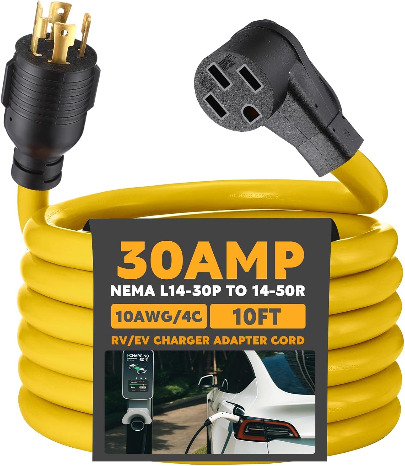 10FT Generator to RV/EV Adapter Cord for Safe Charging