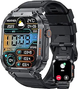 KACLUT Smart Watch: 2 inch Rugged Waterproof Bluetooth Call Device