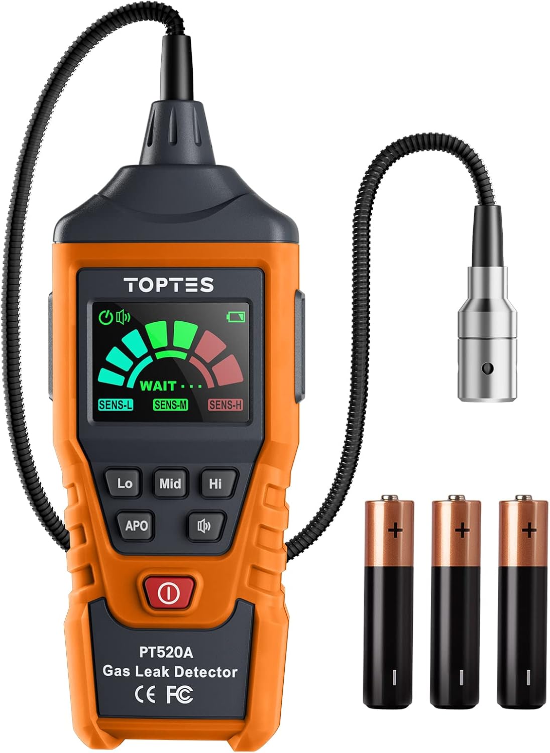 TOPTES PT520A Natural Gas Detector with 17-Inch Gooseneck
