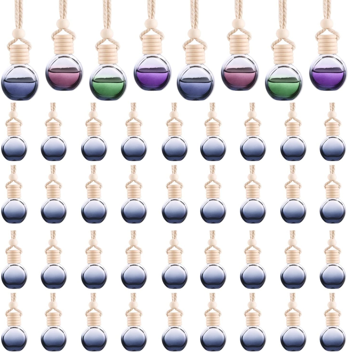 40 Pack Black Car Air Freshener Bottles for Essential Oils - Refresh Your Drive!