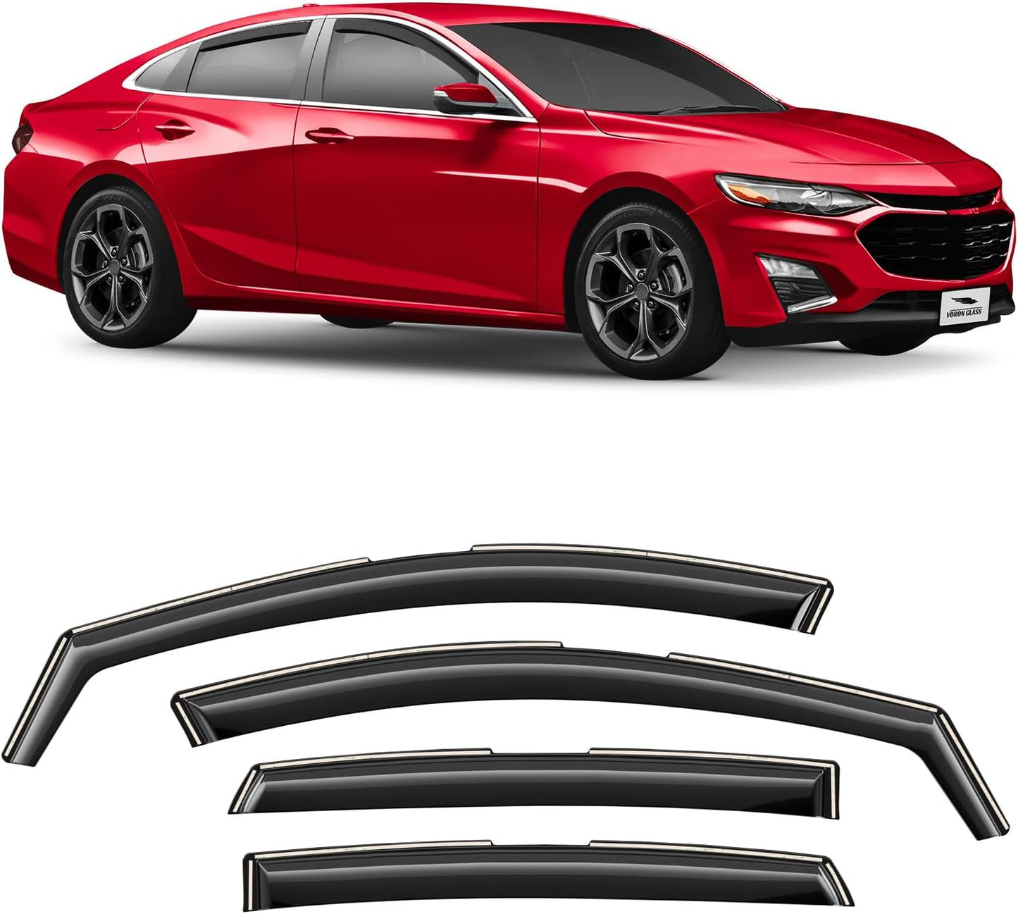 Voron Glass Extra Durable Rain Guards for Chevy Malibu 2016-2025