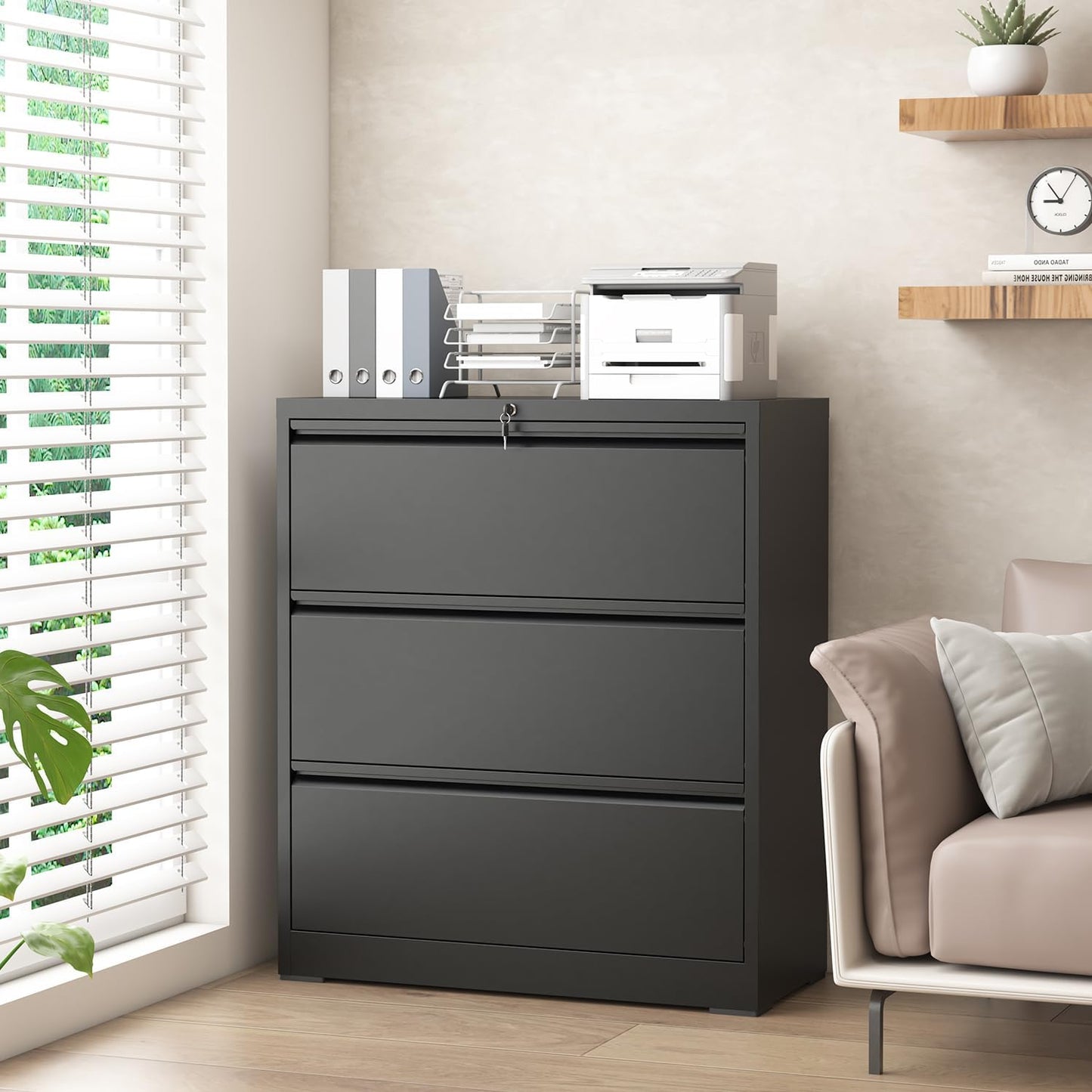Lateral File Cabinet with Lock for Home Office Storage Needs