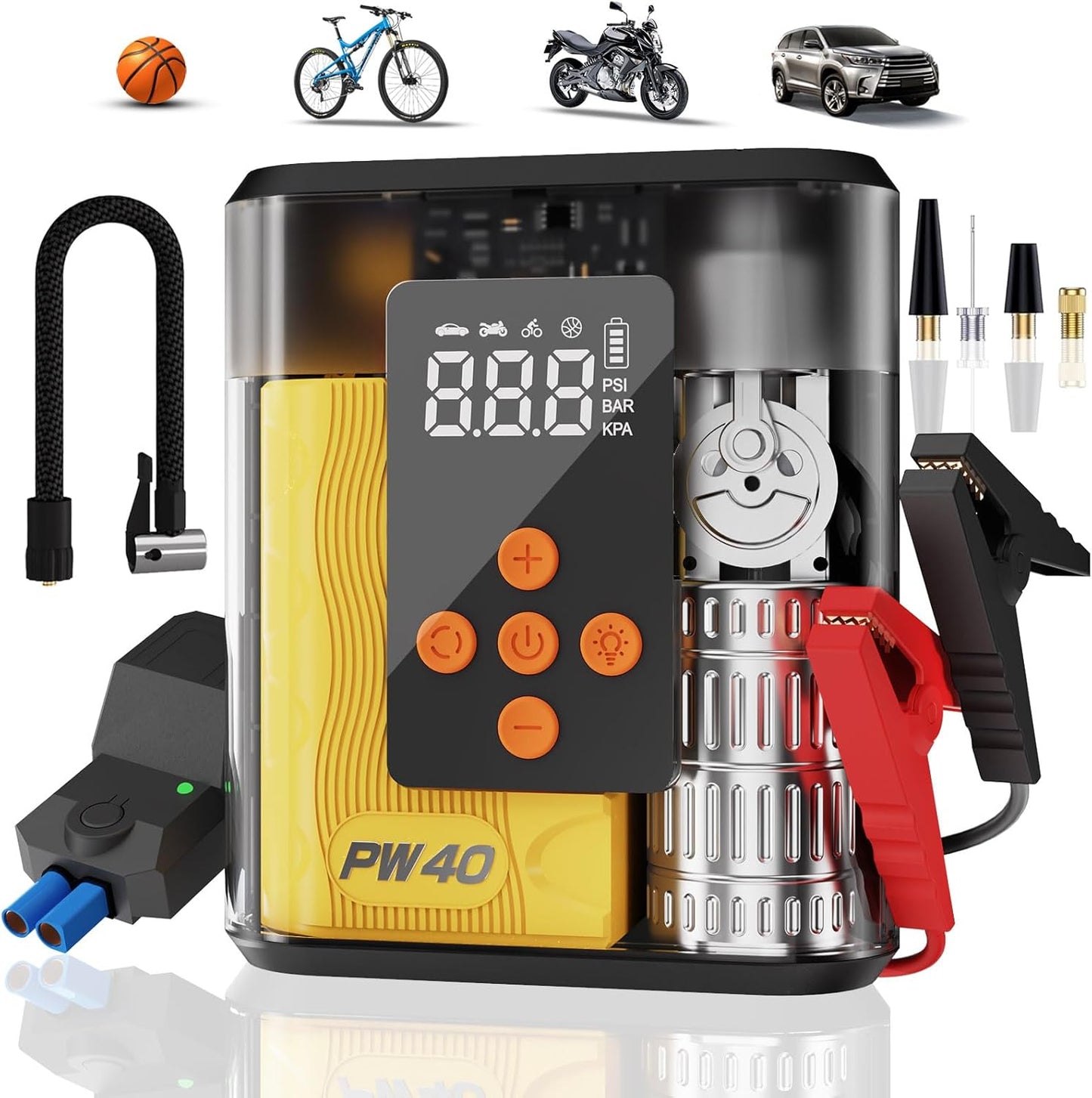 Jump Starter with Air Compressor for Emergency Road Needs