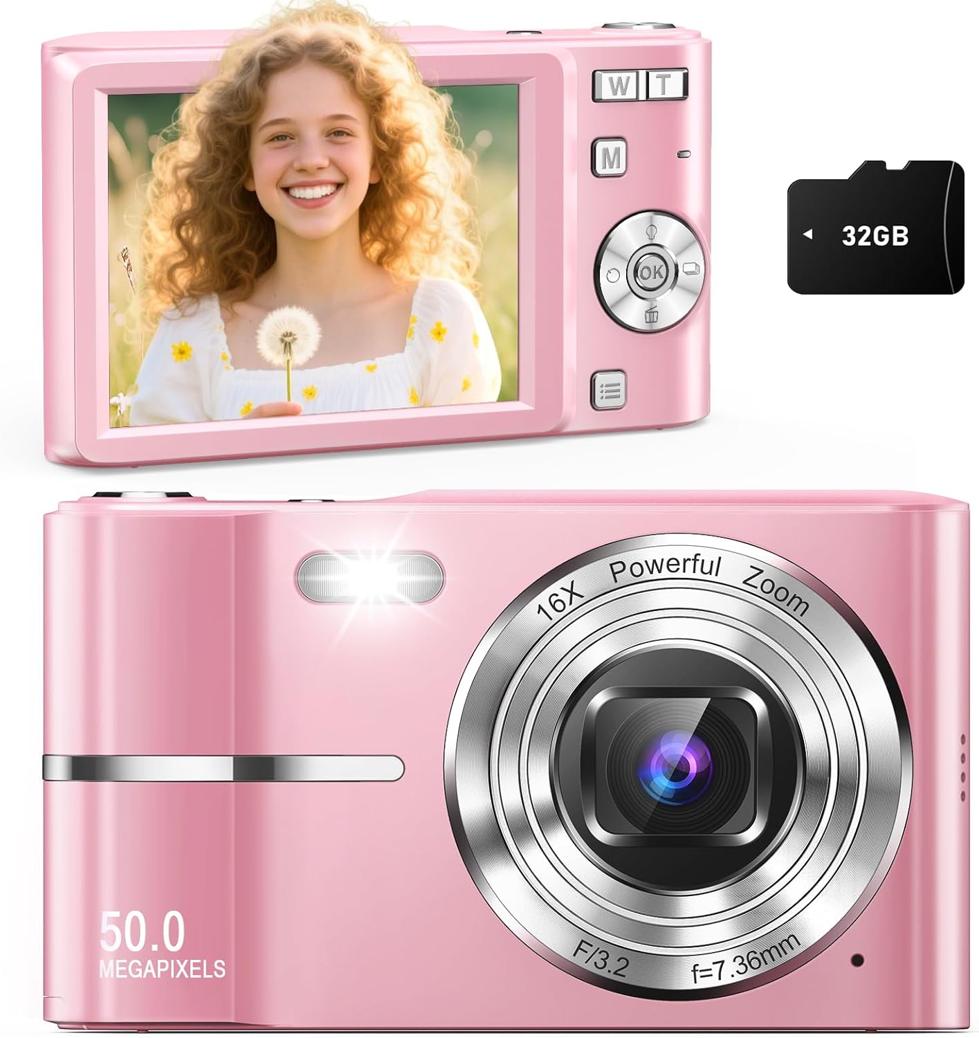 UHD 4K Digital Camera for Kids with 16X Zoom and Filters